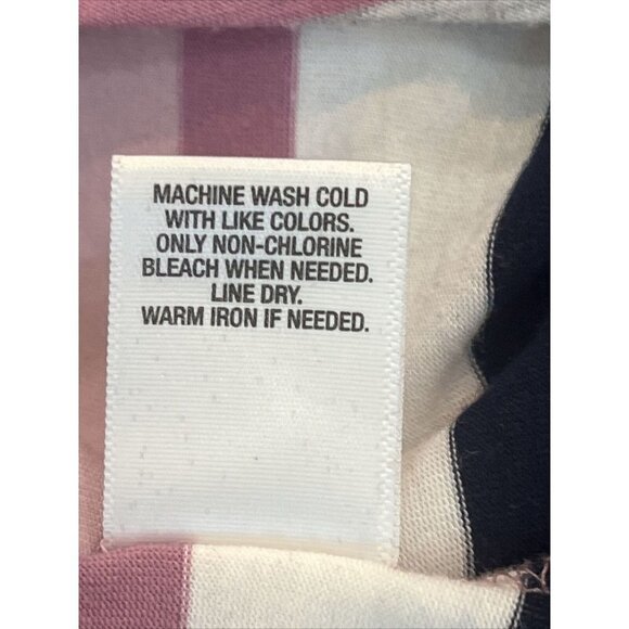 Sunday Sleeveless Midi Dress Knit Pink Striped S Small Opening & Bow in Back - Picture 12 of 12